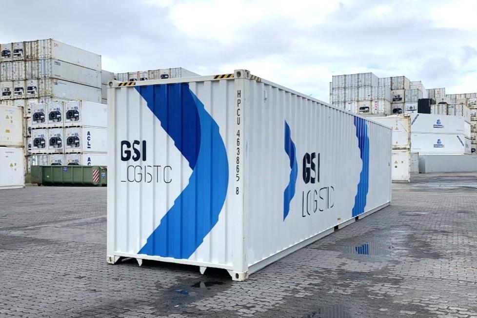 Custom branded 40 foot high cube white and blue shipping container with any design for new growing businesses in reefer depot 