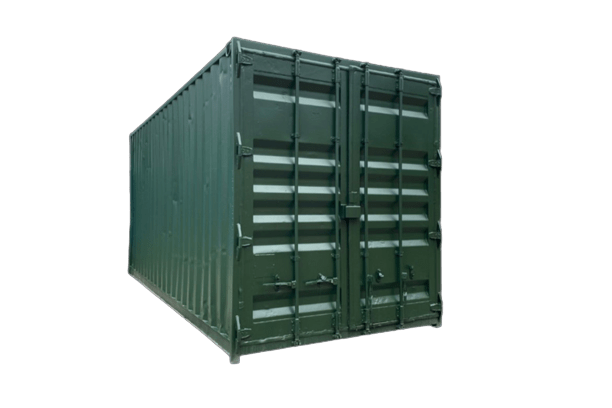 Front of 20 foot High Cube Used dark green shipping container for sale or rent in Antwerp by ContainerID