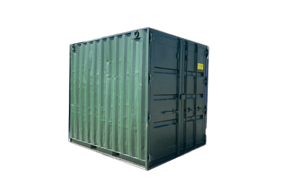 Dark green 10 foot high cube used shipping container for sale or rent in Antwerp by ContainerID